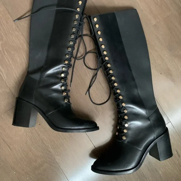 Knee High Other Stories Lace Up Boots Other Stories Shoes Other